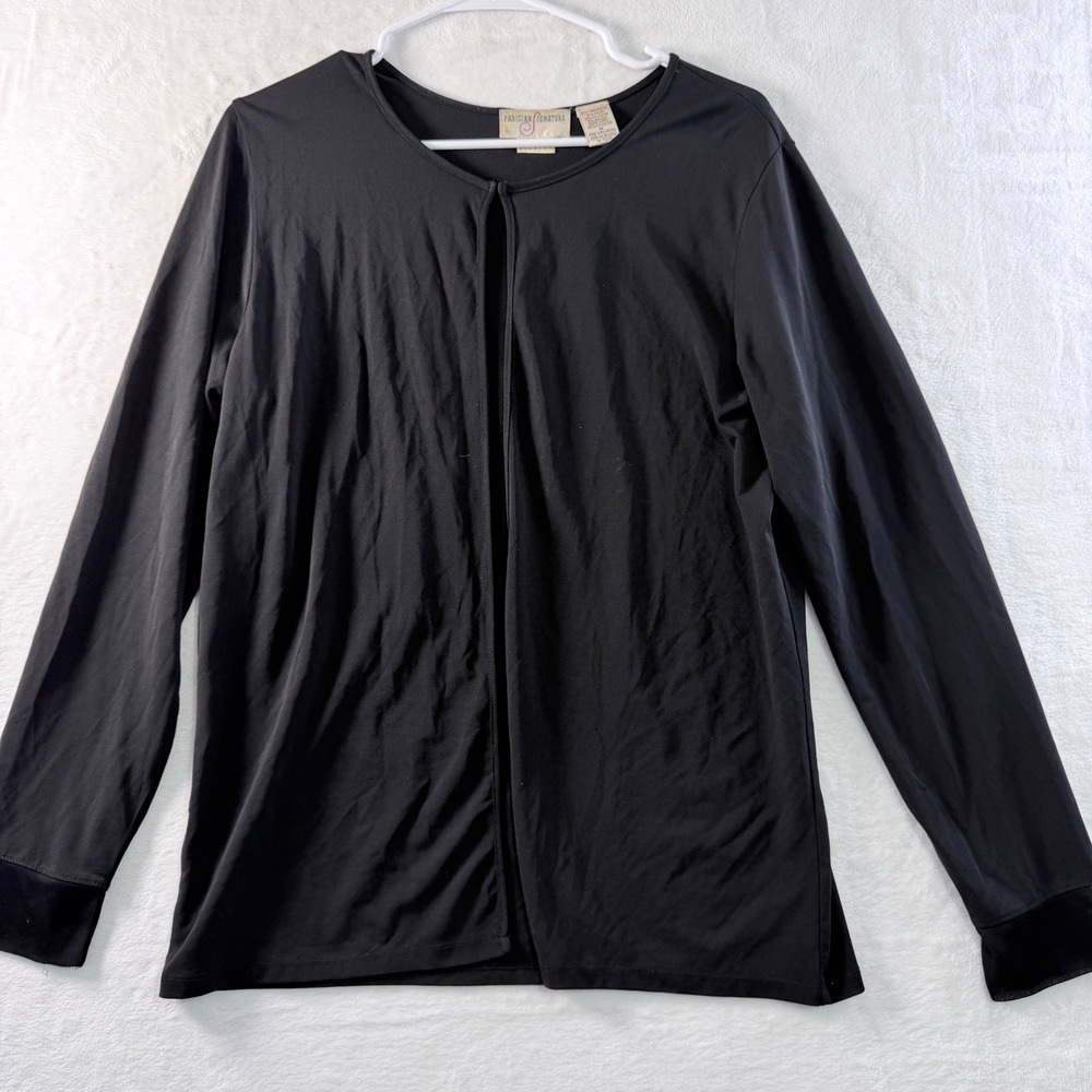 Black Open Front Cardigan Women's Stretch Lightweight Long Sleeve Layering Top
